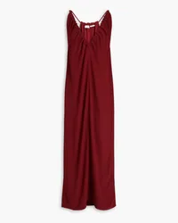 BITE Studios Theros ruched crepe midi dress - Burgundy Burgundy