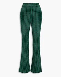 Rebecca Vallance Basinger checked cotton-blend tweed flared pants - Green Green