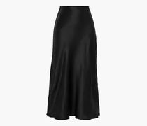 Mirabelle organic silk-satin midi skirt - Black