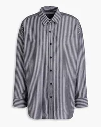 Nili Lotan Mael oversized striped cotton Oxford shirt - Gray Gray