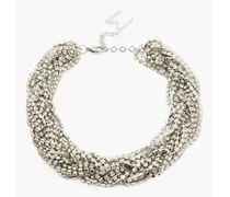 Silver-tone crystal necklace - Metallic