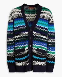 Missoni Jacquard-knit wool-blend cardigan - Blue Blue