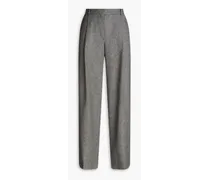 Mélange wool wide-leg pants - Gray