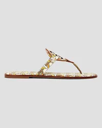 Tory Burch Miller laser-cut printed leather sandals - White White