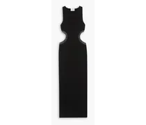 Luna embellished cutout knitted maxi dress - Black