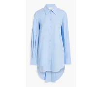 Cotton-blend poplin shirt - Blue