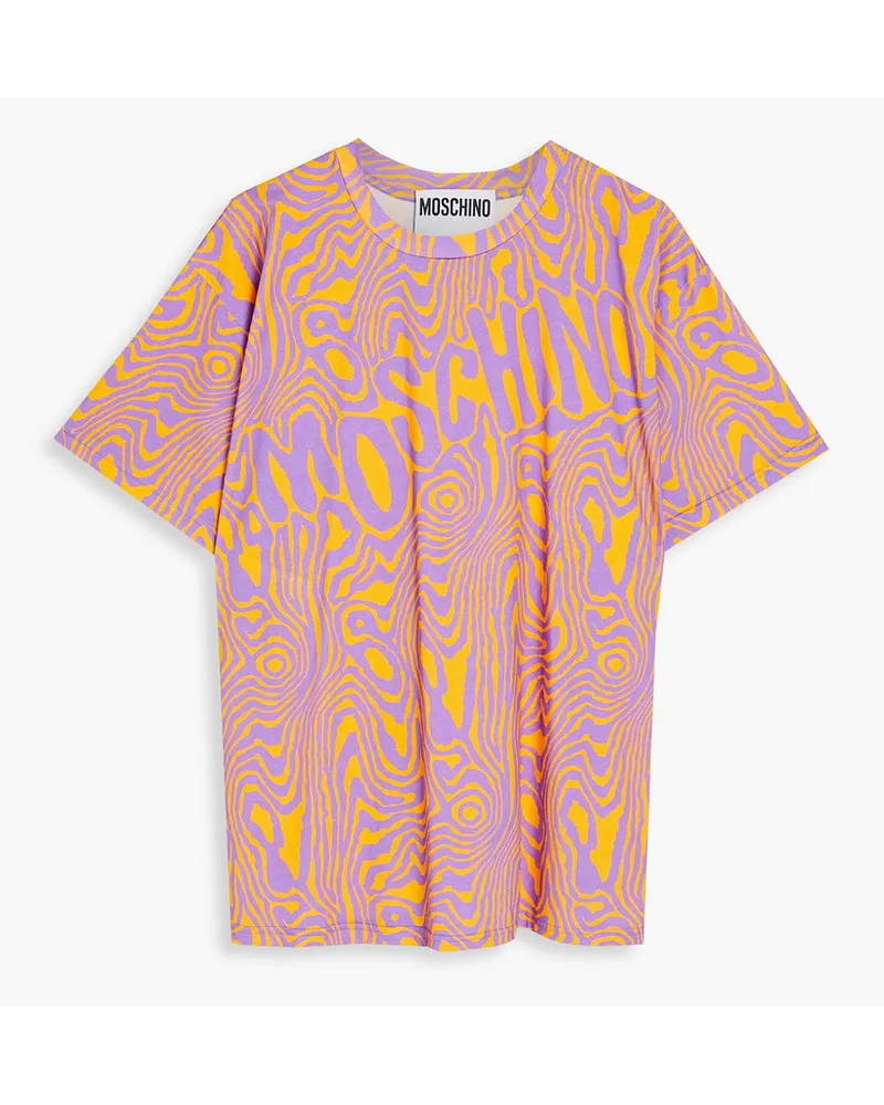 Moschino Printed cotton-jersey T-shirt - Purple Purple