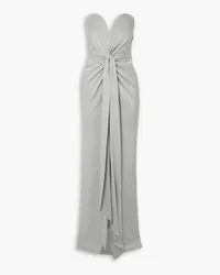 Alex Perry Griffith strapless twist-front satin-crepe gown - Gray Gray