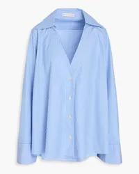 palmer//harding Reset striped cotton-poplin shirt - Blue Blue