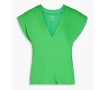 Le High Rise V Pima cotton-jersey T-shirt - Green