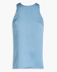 Loulou Studio Estor twisted silk-satin halterneck tank - Blue Blue