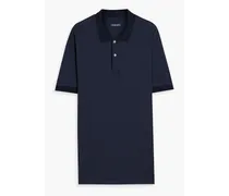 Dias stretch-cotton and Lyocell-blend piqué polo shirt - Blue