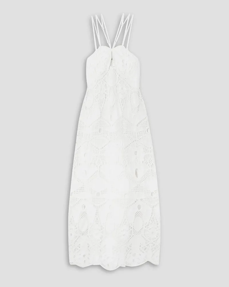 Cult Gaia Everly cutout crocheted cotton midi dress - White White