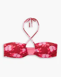 FISCH Floral-print halterneck bikini top - Orange Orange