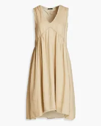 ATM Gathered linen-gauze dress - Neutral Neutral