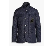 Embellished quilted shell field jacket - Blue