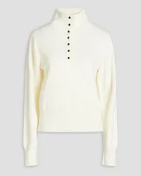 Sandro Embroidered ribbed-knit turtleneck sweater - White White