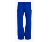 Striped wool-felt track pants - Blue