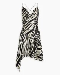 NICHOLAS Bitty draped zebra-print silk-satin mini dress - Animal print Animal