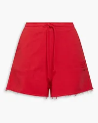 Ganni French cotton-terry shorts - Red Red