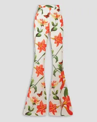 Andrew GN Printed silk-chiffon flared pants - White White