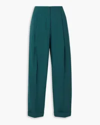 Roksanda Ilincic Alexia pleated grain de poudre wool tapered pants - Blue Blue