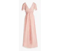 Alice Olivia - Charlsie smocked lace maxi dress - Pink