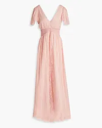 Alice + Olivia Alice Olivia - Charlsie smocked lace maxi dress - Pink Pink