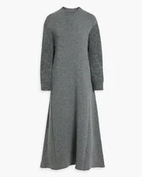 Jil Sander Brushed wool and cashmere-blend midi dress - Gray Gray