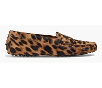TOD'S Gommini leopard-print calf hair loafers - Animal print Animal