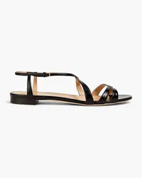 Sergio Rossi Textured-leather sandals - Black Black