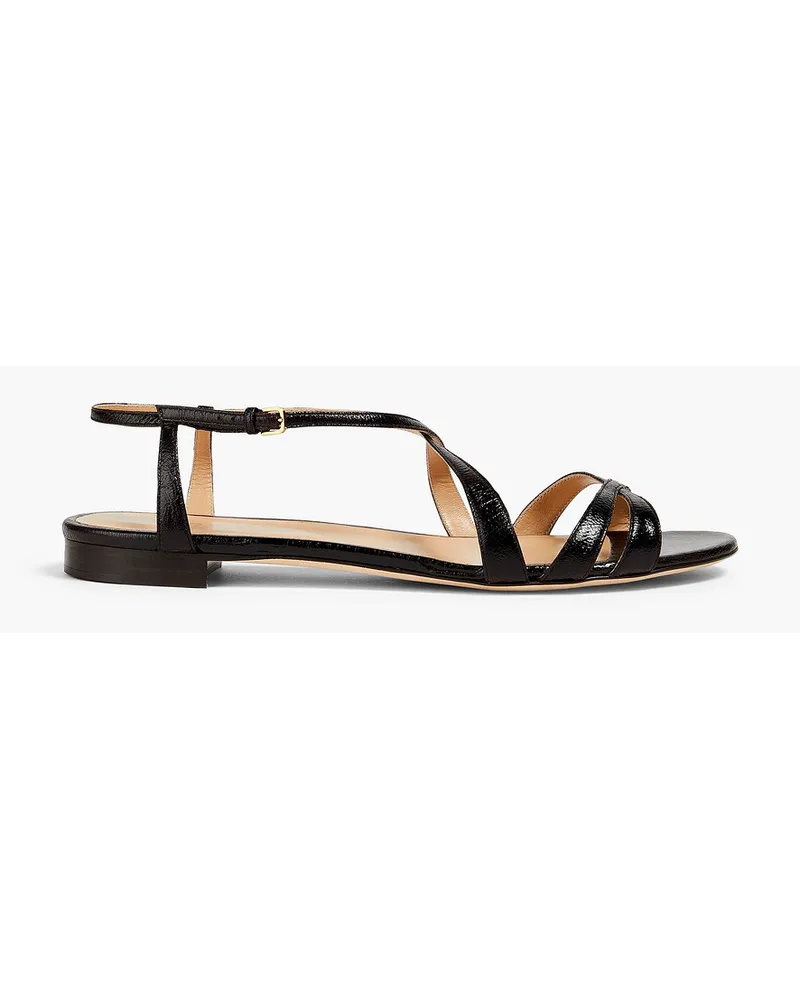 Sergio Rossi Textured-leather sandals - Black Black