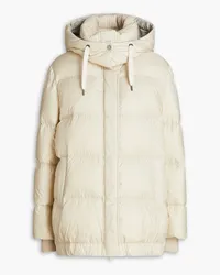 Brunello Cucinelli Bead-embellished quilted shell hooded jacket - Neutral Neutral