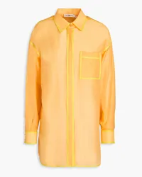 Tory Burch Two-tone cotton and silk-blend voile shirt - Orange Orange