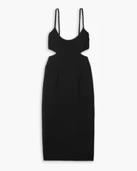 Michael Kors Cutout wool-blend midi dress - Black Black