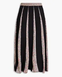 Moschino Space-dyed ribbed-knit midi skirt - Black Black