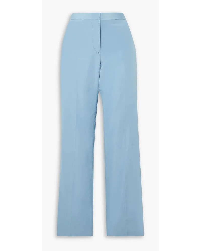 Brioni Silk and cotton-blend straight-leg pants - Blue Blue