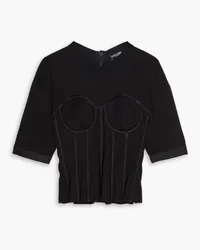 Dolce & Gabbana Satin-trimmed cotton and silk-blend jersey T-shirt - Black Black