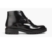 Glossed-leather boots - Black