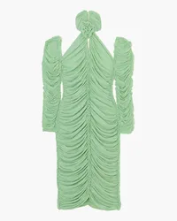 AZ FACTORY Ester Manas open-back ruched stretch-mesh midi dress - Green Green