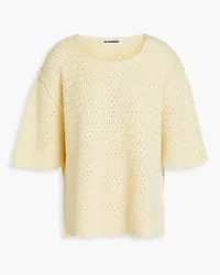 Jil Sander Open-knit cotton-blend sweater - Yellow Yellow