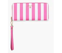 Striped faux leather wallet - Pink