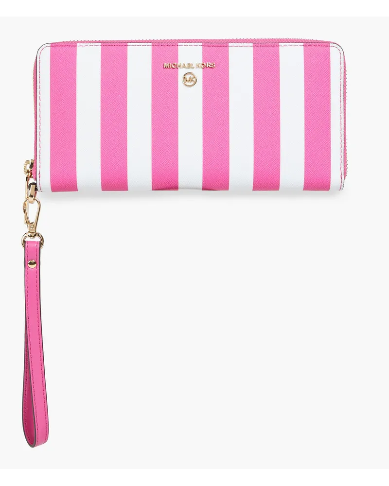 Michael Kors Striped faux leather wallet - Pink Pink