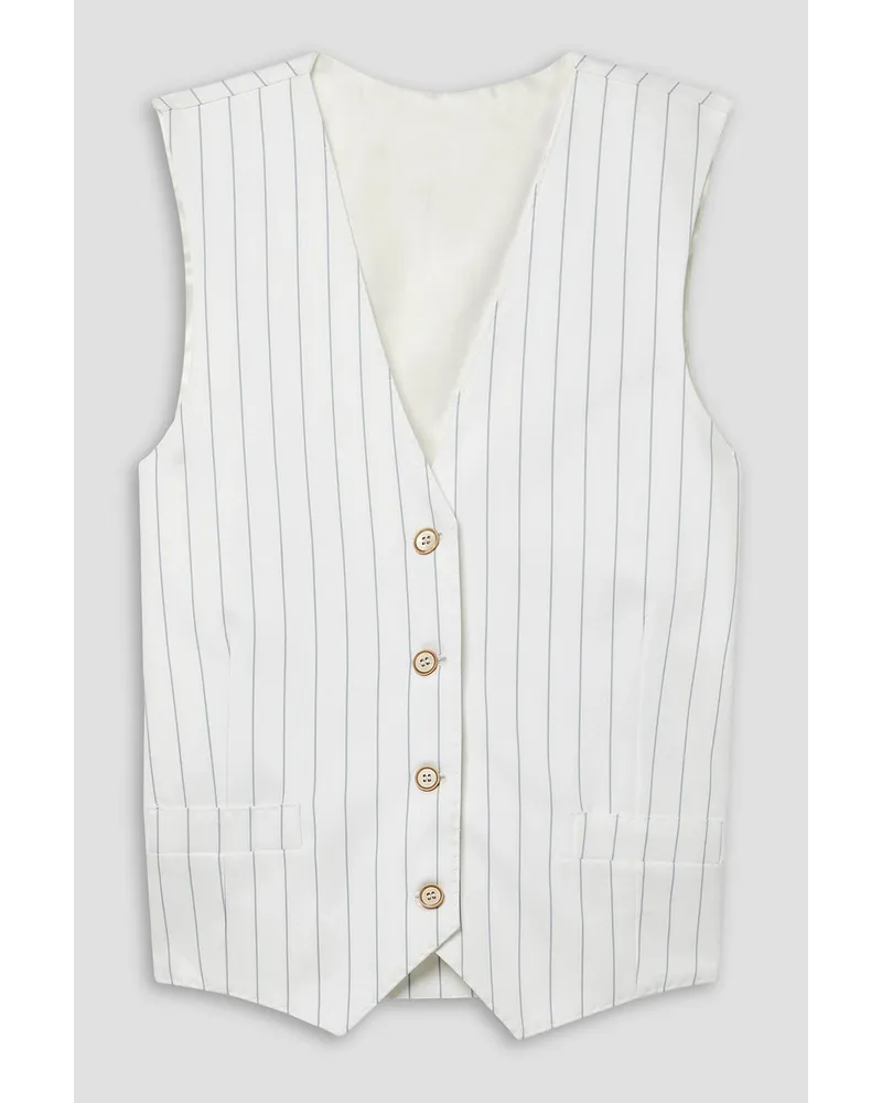 Giuliva Heritage Collection The Andrea pinstriped cotton-twill vest - White White