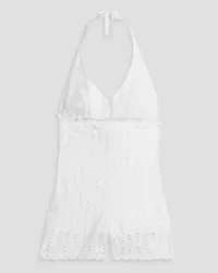 Charo Ruiz Broderie anglaise cotton-blend halterneck playsuit - White White