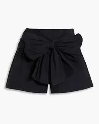 RED Valentino Bow-embellished cotton-blend shorts - Black Black