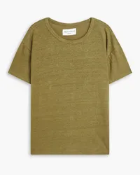 Officine Generale Lara linen-blend jersey T-shirt - Green Green