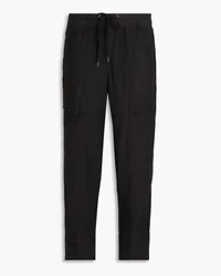 James Perse Cropped Lyocell and linen-blend twill tapered pants - Black Black