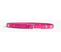 Appliquéd leather belt - Pink