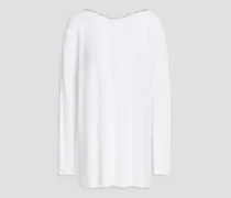 Embellished linen sweater - White